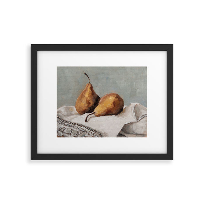 Pears on a Tea Towel 2 Framed Art Print Gallery Image 1