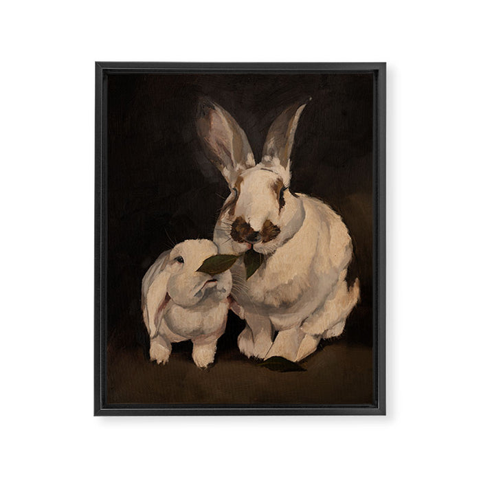 Sharing a Snack Framed Canvas Print Gallery Image 1