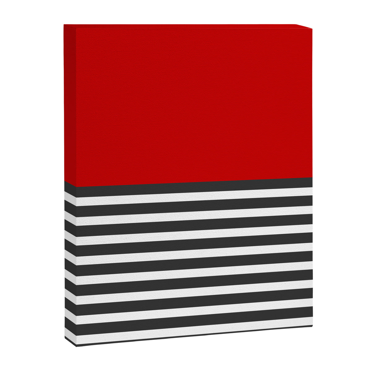 Half Striped Gray - Solid Red Canvas Print Gallery Image 8