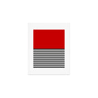Half Striped Gray - Solid Red Art Print Gallery Image 1
