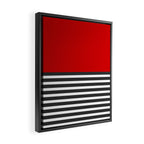 Half Striped Gray - Solid Red Framed Canvas Print Gallery Image 2
