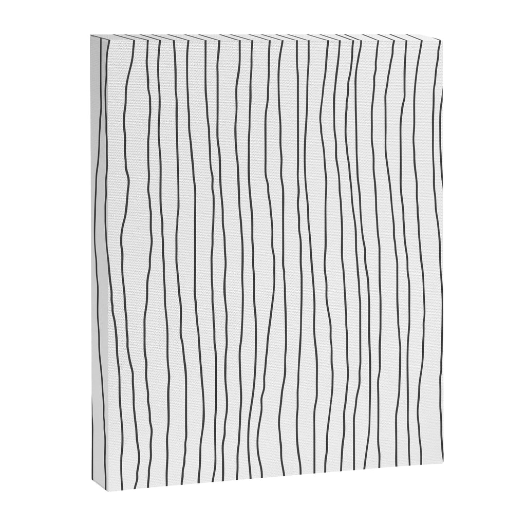Hand Drawn Lines Vertical White Dark Gray Canvas Print Gallery Image 8