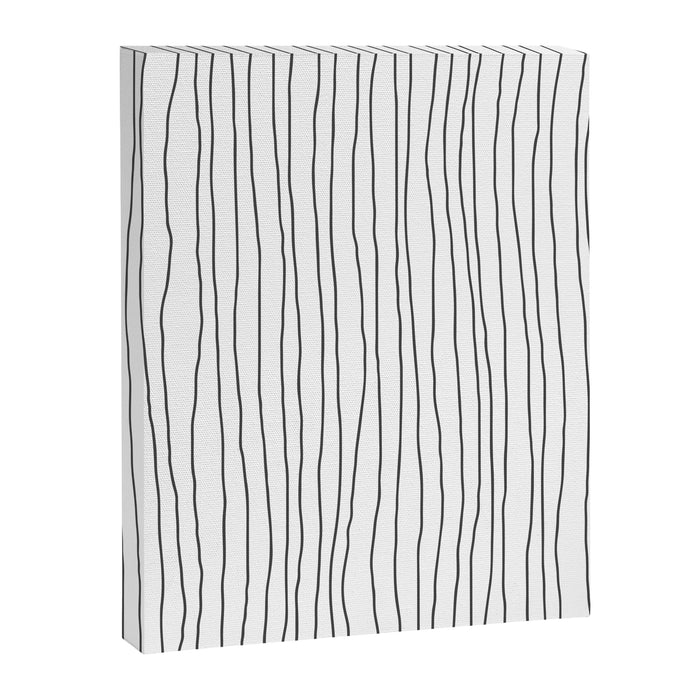 Hand Drawn Lines Vertical White Dark Gray Canvas Print Gallery Image 1
