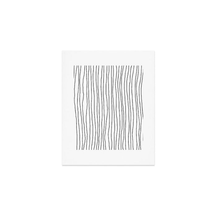 Hand Drawn Lines Vertical White Dark Gray Art Print Gallery Image 1