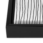 Hand Drawn Lines Vertical White Dark Gray Framed Canvas Print Gallery Image 3