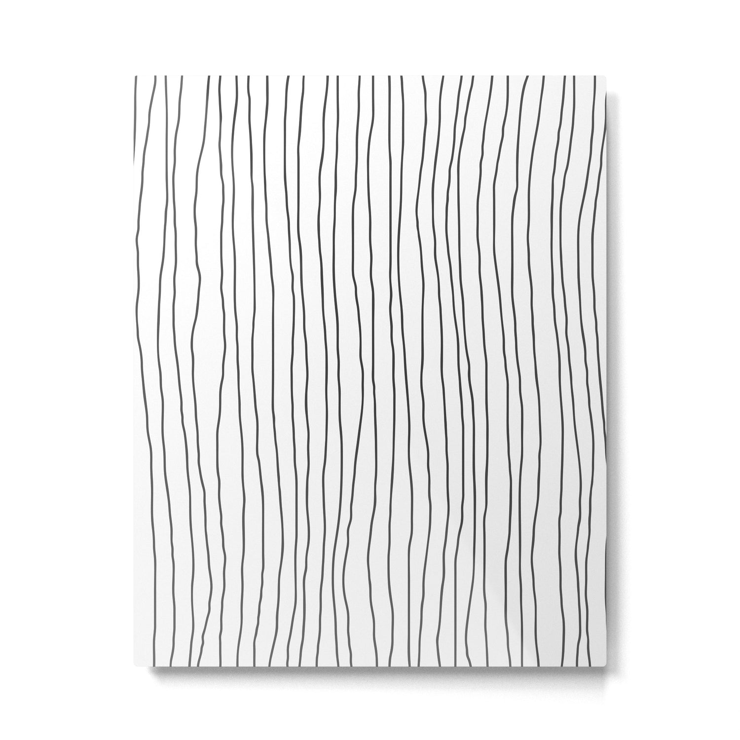 Hand Drawn Lines Vertical White Dark Gray Metal Print Gallery Image 6