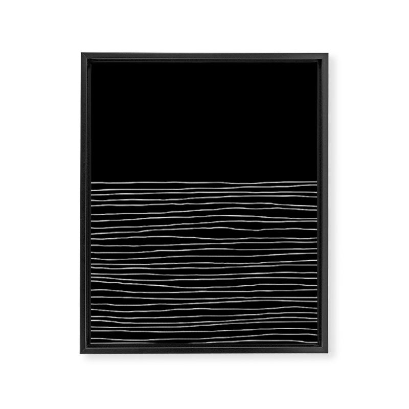 Hand Striped black and white Framed Canvas Print Gallery Image 8