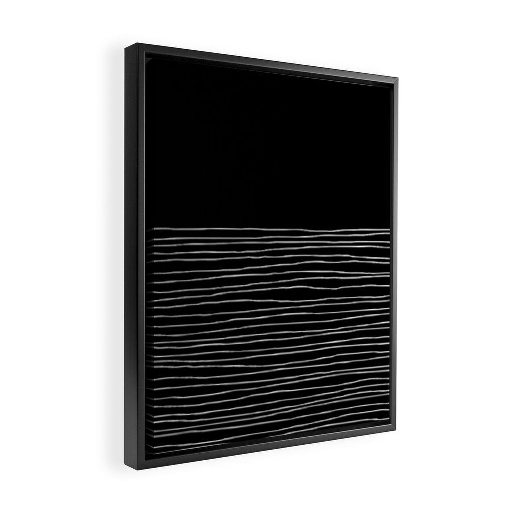 Hand Striped black and white Framed Canvas Print Gallery Image 2