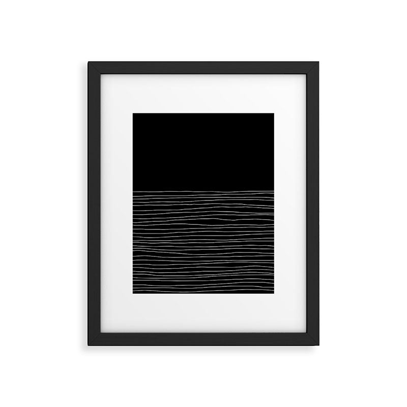 Hand Striped black and white Framed Art Print Gallery Image 6