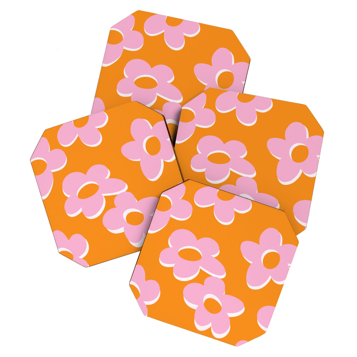 Groovy Daisy || Retro Flower Vibrant Print 60s 70s Coaster Gallery Image 1