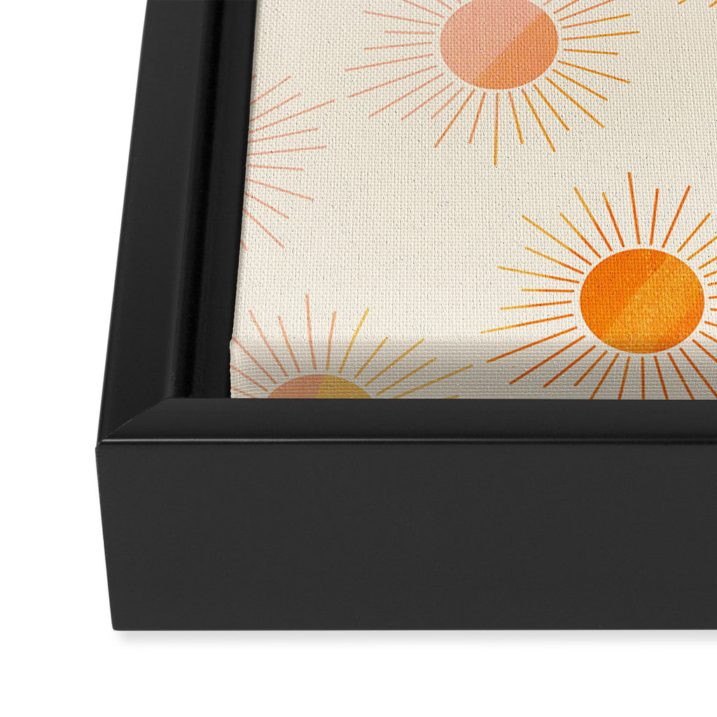 Sherbet Sunnies | Boho Sun Pattern Framed Canvas Print Gallery Image 3