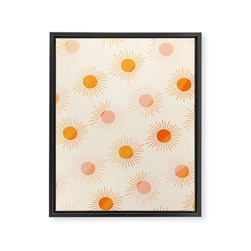 Sherbet Sunnies | Boho Sun Pattern Framed Canvas Print Gallery Image 8