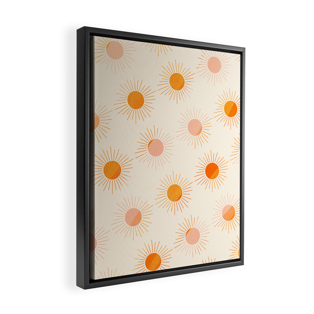 Sherbet Sunnies | Boho Sun Pattern Framed Canvas Print Gallery Image 2