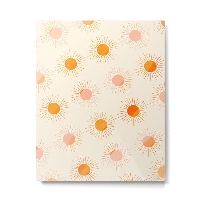 Sherbet Sunnies | Boho Sun Pattern Metal Print Gallery Image 1