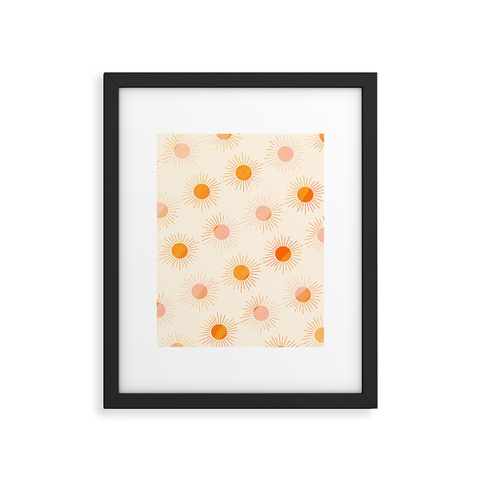 Sherbet Sunnies | Boho Sun Pattern Framed Art Print Gallery Image 1