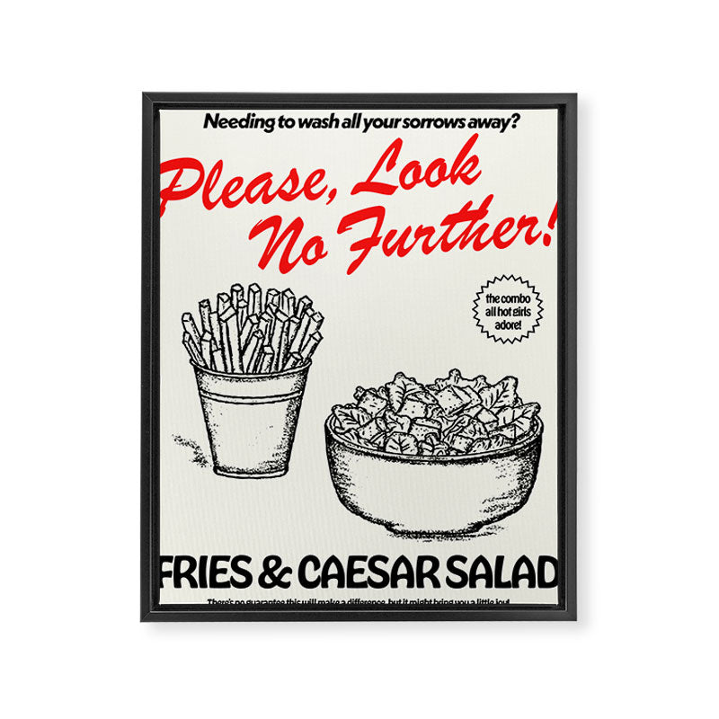 Fries & Caesar Salad Framed Canvas Print Gallery Image 6