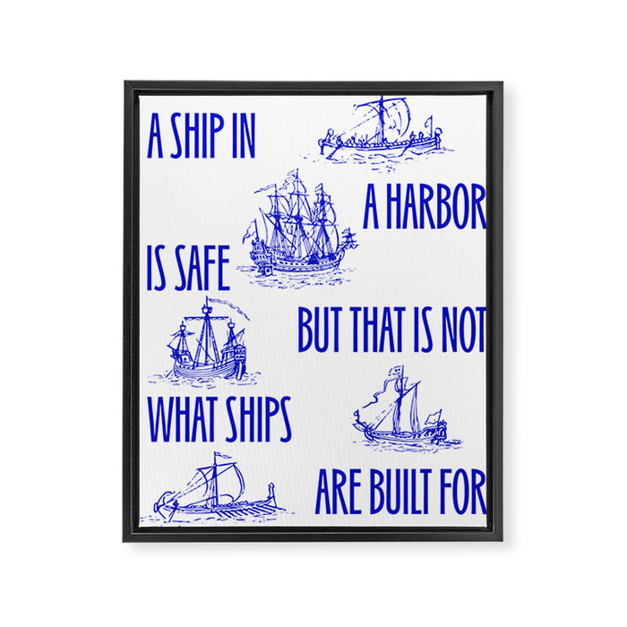 Ships Framed Canvas Print Gallery Image 1