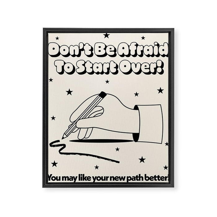Start Over Framed Canvas Print Gallery Image 1