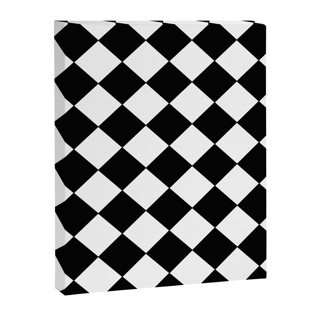 Black and white diamond shape,check,chess pattern  Canvas Print Gallery Image 6