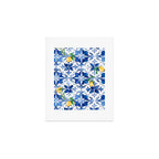 Blue tiles,mosaic,Mediterranean tiles,majolica art ,lemon ,citrus, Art Print Gallery Image 1