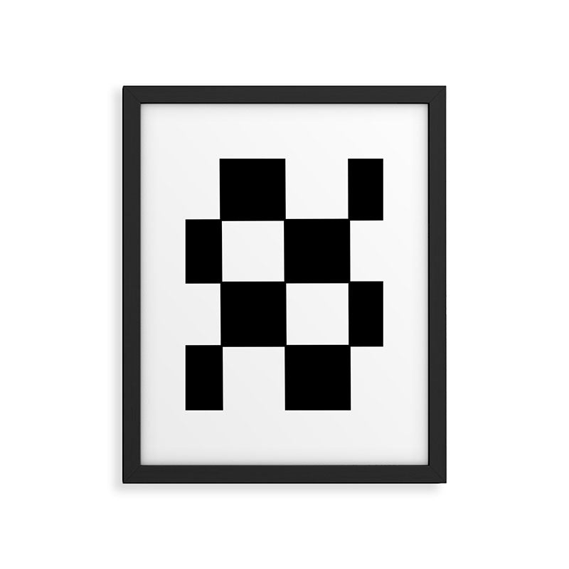 Checkered,black and white checked pattern.Gingham. Framed Art Print Gallery Image 5