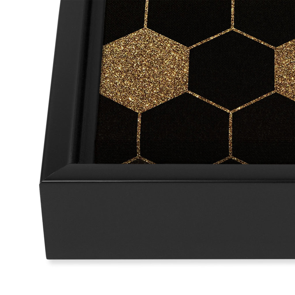 Gold,hexagons ,honeycomb geometric pattern  Framed Canvas Print Gallery Image 3