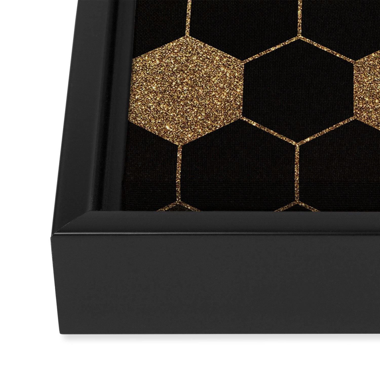 Gold,hexagons ,honeycomb geometric pattern  Framed Canvas Print Gallery Image 3