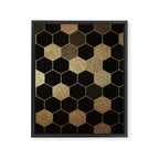 Gold,hexagons ,honeycomb geometric pattern  Framed Canvas Print Gallery Image 6