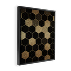 Gold,hexagons ,honeycomb geometric pattern  Framed Canvas Print Gallery Image 2