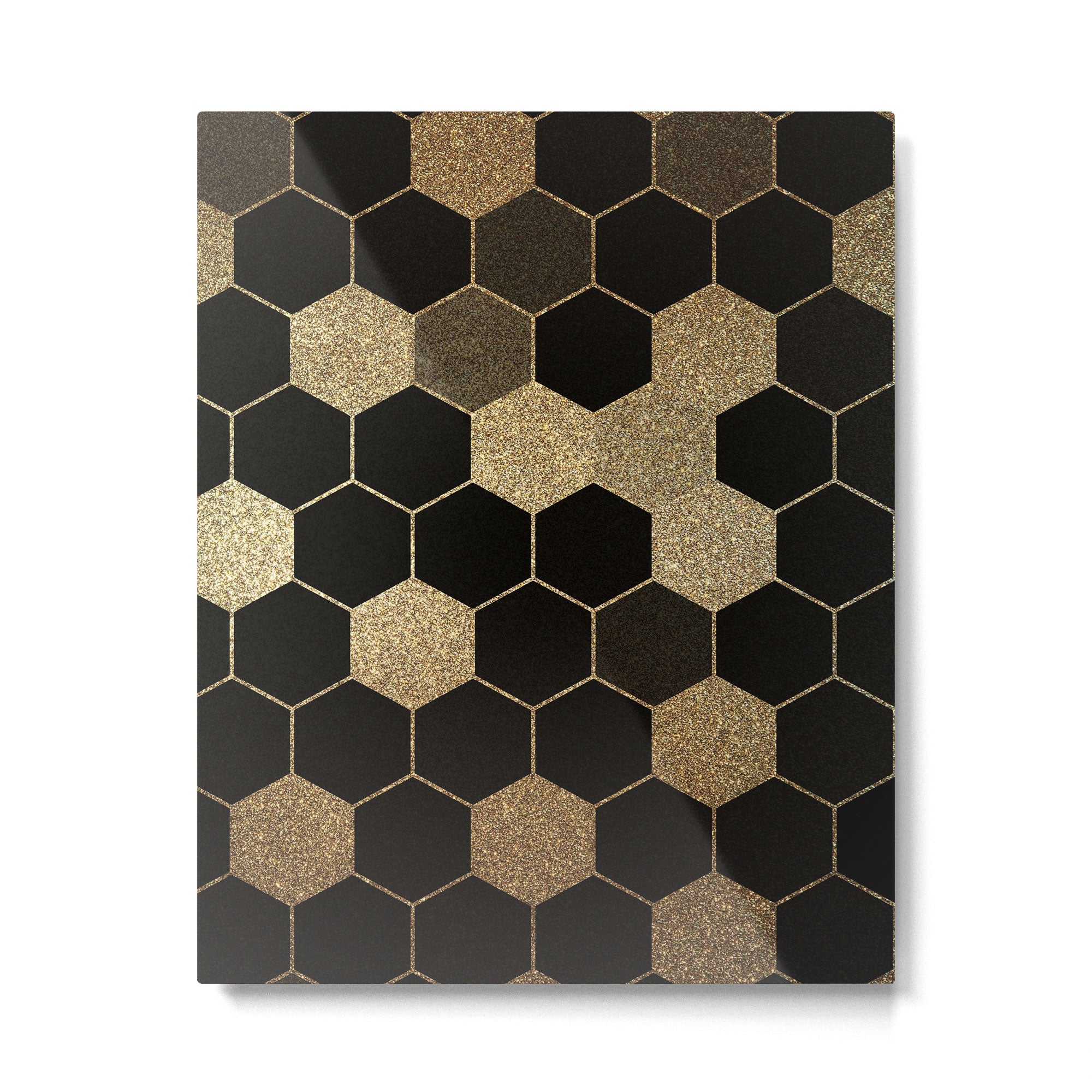 Gold,hexagons ,honeycomb geometric pattern  Metal Print Gallery Image 4