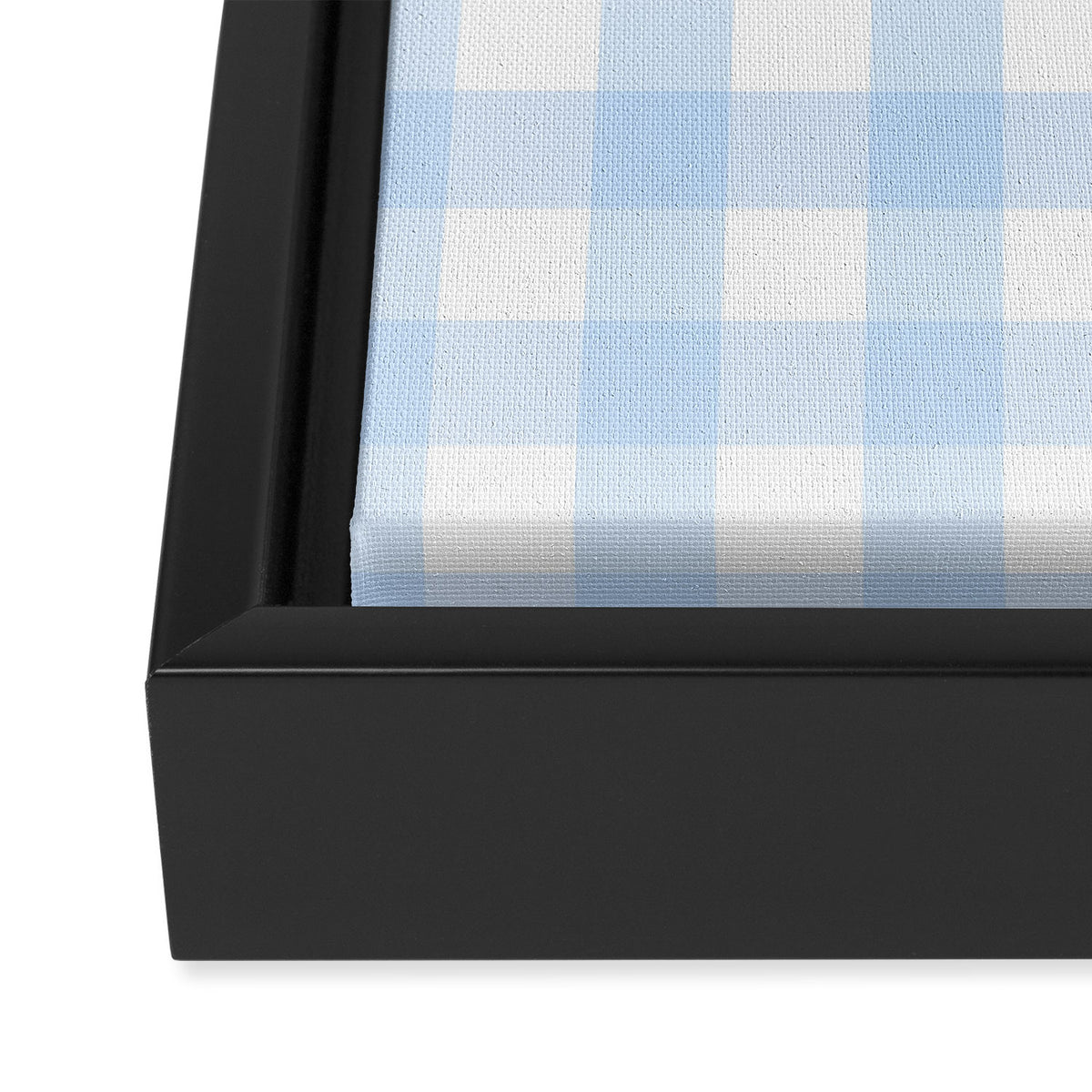 Light blue Gingham ,checkered ,buffalo ,plaid pattern Framed Canvas Print Gallery Image 3