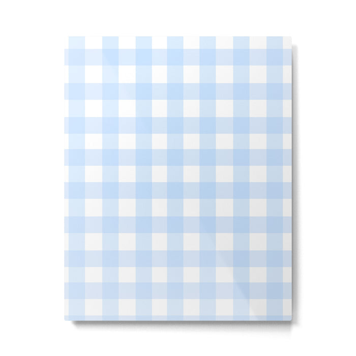 Light blue Gingham ,checkered ,buffalo ,plaid pattern Metal Print Gallery Image 1