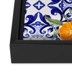 Majolica,summer,lemon,Sicilian style art Framed Canvas Print Gallery Image 3
