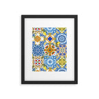 Mediterranean tiles,lemon art,mosaic tiles pattern  Framed Art Print Gallery Image 5