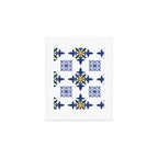 Mosaic,mediterranean,blue tiles art Art Print Gallery Image 1
