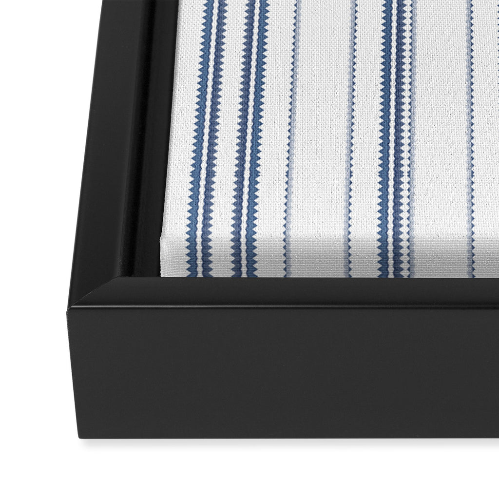 Simple blue and white stripes pattern  Framed Canvas Print Gallery Image 3