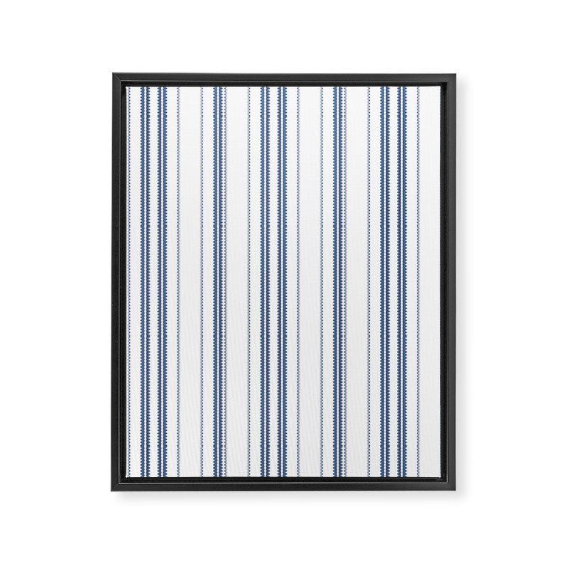 Simple blue and white stripes pattern  Framed Canvas Print Gallery Image 6