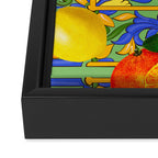 Summer ,Sicilian tiles ,citrus,oranges,majolica,lemons ,Mediterranean  Framed Canvas Print Gallery Image 3