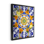 Summer,citrus,mosaic,lemon fruit,Mediterranean art Framed Canvas Print Gallery Image 2