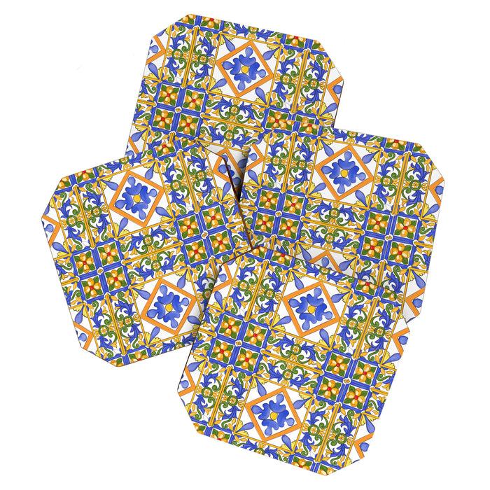 Summer,colourful detailed, Sicilian style art Coaster Gallery Image 1