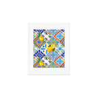 Tiles,mosaic,azulejo,quilt,Portuguese,majolica,lemons,citrus. Art Print Gallery Image 1