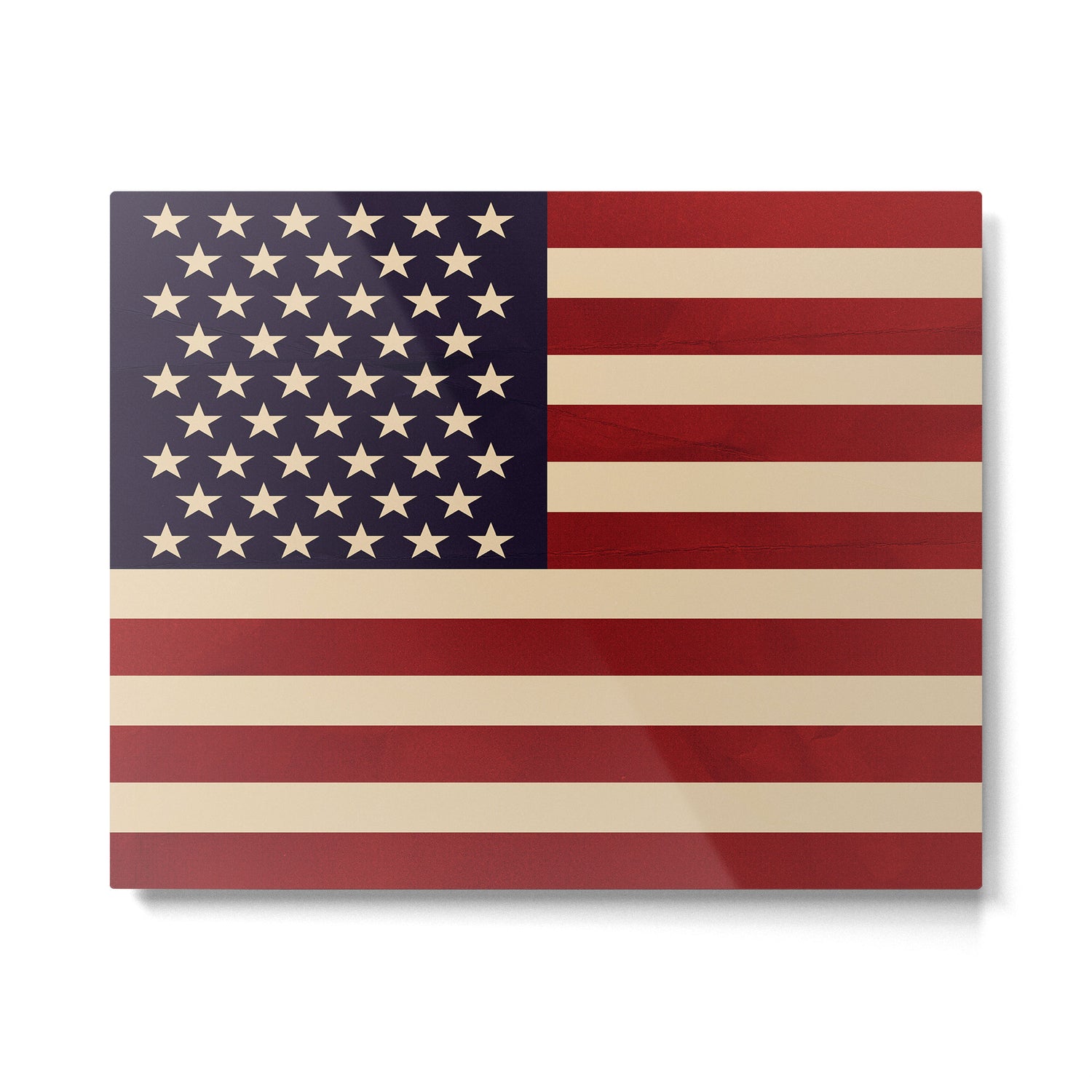 American Flag Vintage Americana Red Navy Blue Beige Metal Print Gallery Image 6