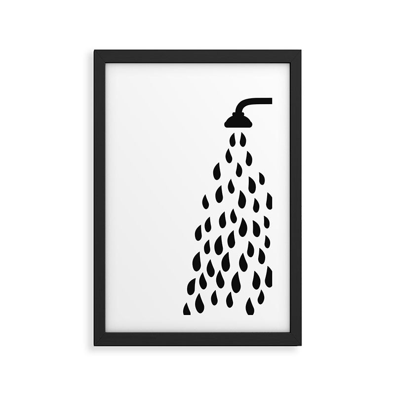 Black and white shower head drops of water Framed Art Print Gallery Image 3