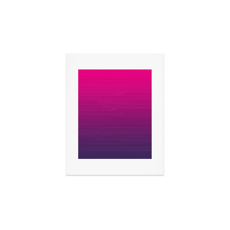 FUSCHIA pink to violet purple Gradient Ombre painted appearance Art Print Gallery Image 1