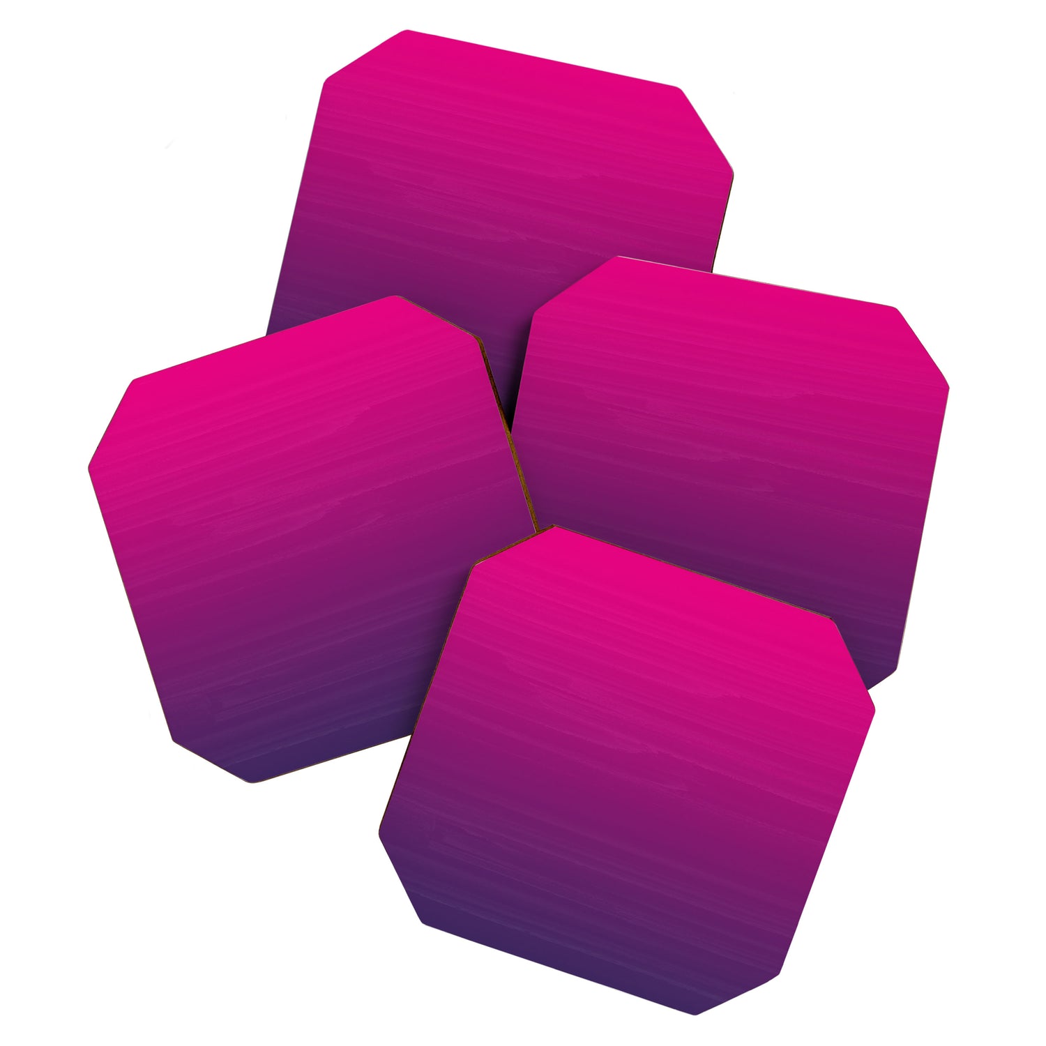 FUSCHIA pink to violet purple Gradient Ombre painted appearance Coaster Gallery Image 1