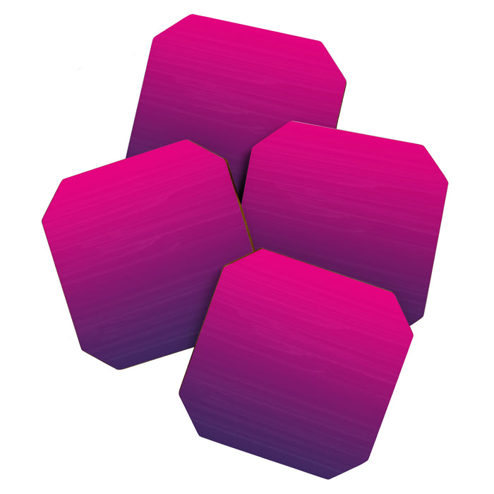 FUSCHIA pink to violet purple Gradient Ombre painted appearance Coaster Gallery Image 1