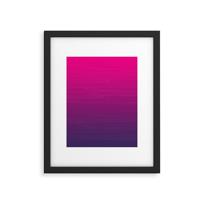 FUSCHIA pink to violet purple Gradient Ombre painted appearance Framed Art Print Gallery Image 1