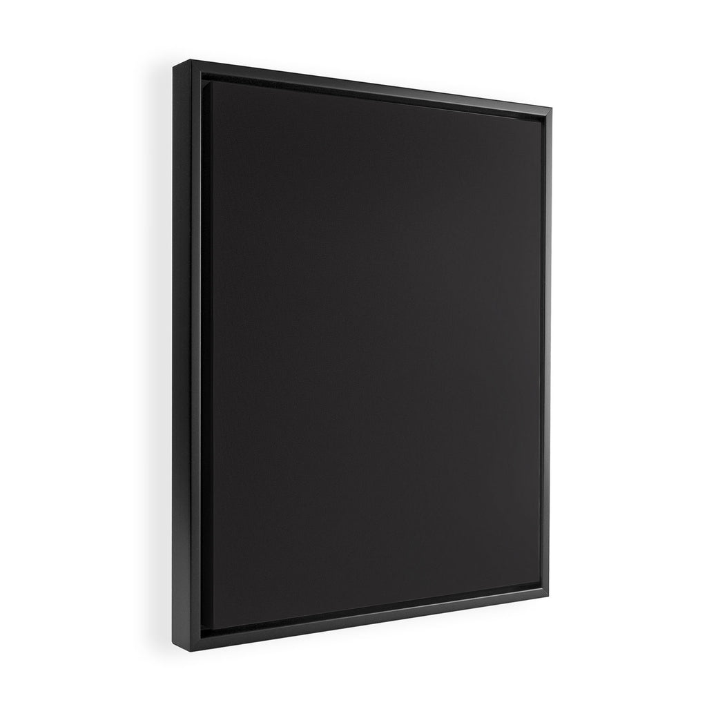 Solid Charcoal Gray Grey Framed Canvas Print Gallery Image 2