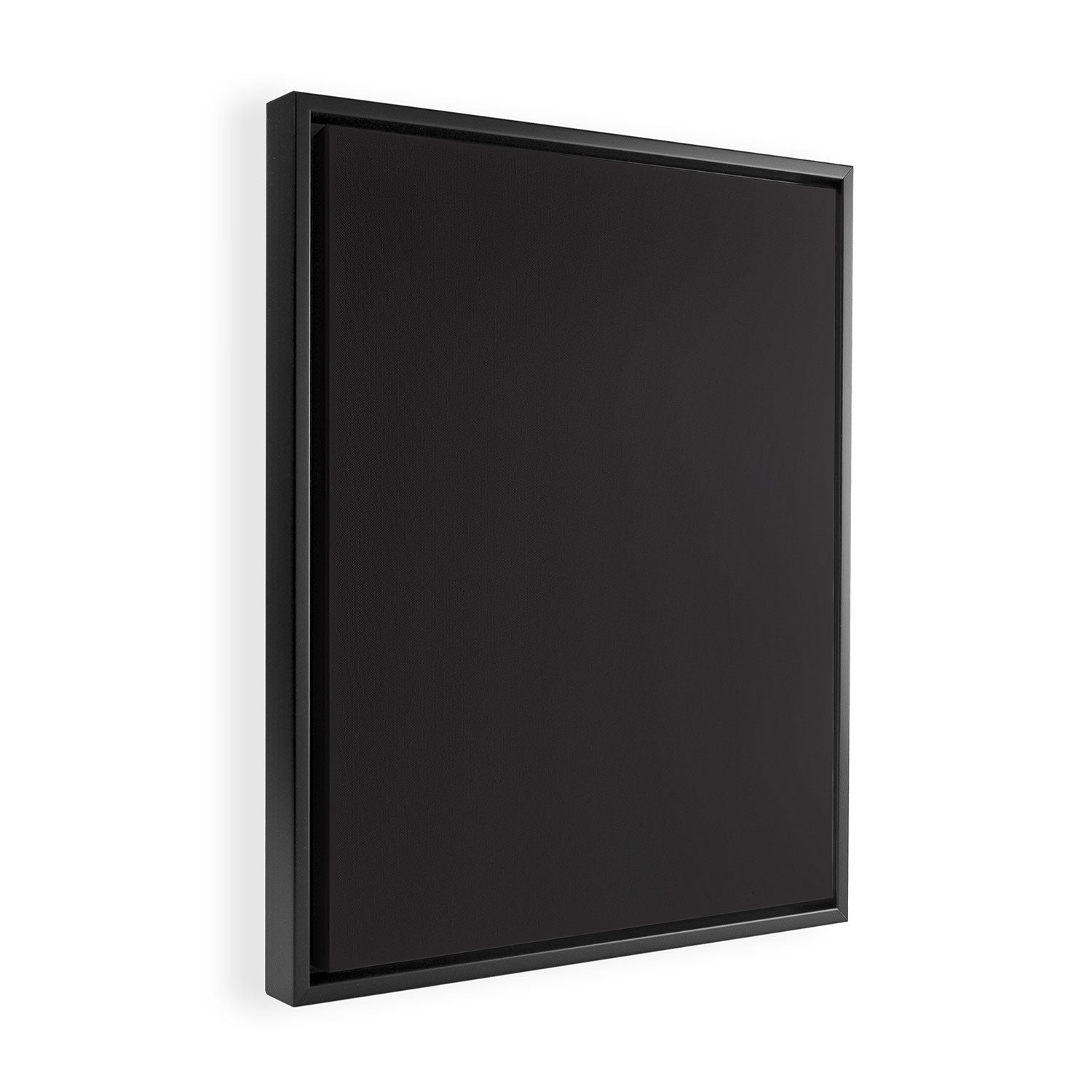 Solid Charcoal Gray Grey Framed Canvas Print Gallery Image 2