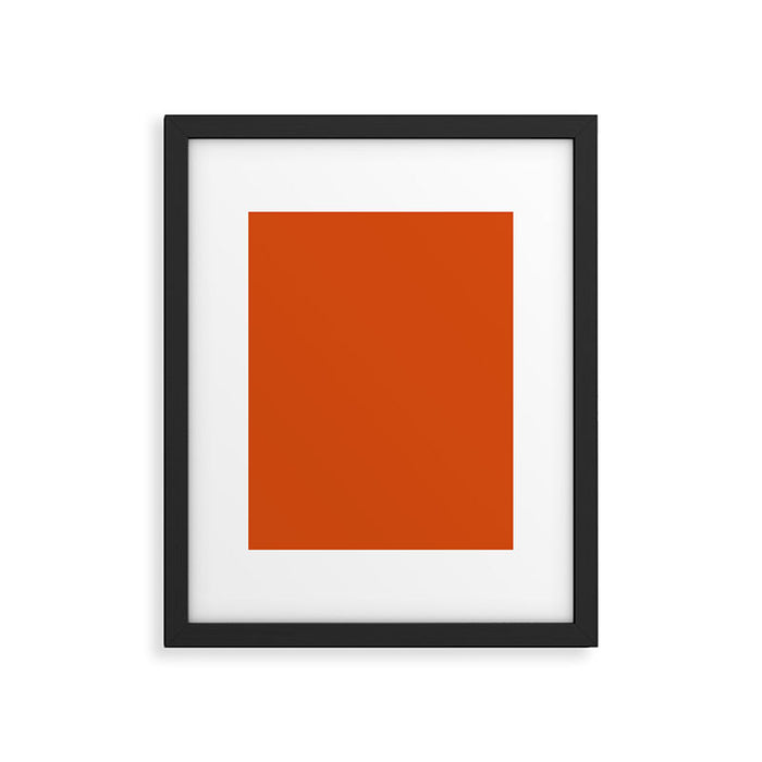 Solid Orange Sunset Color Framed Art Print Gallery Image 1